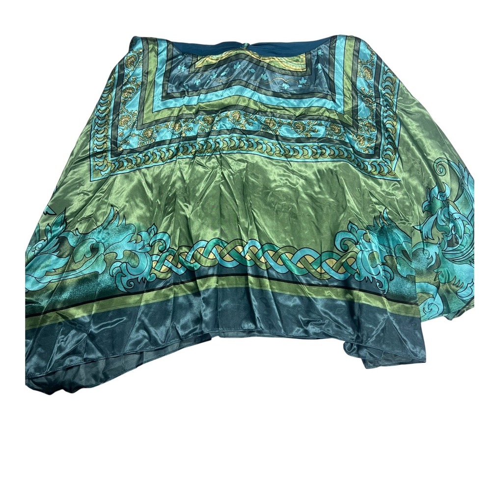NWT Teal Ruched Handkerchief Hem Boho Midi Dress Size 14 Flirty Fairy - Picture 13 of 16